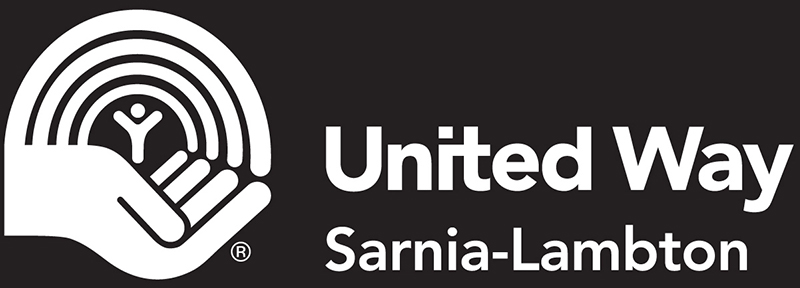 United Way logo horizontal white on black
