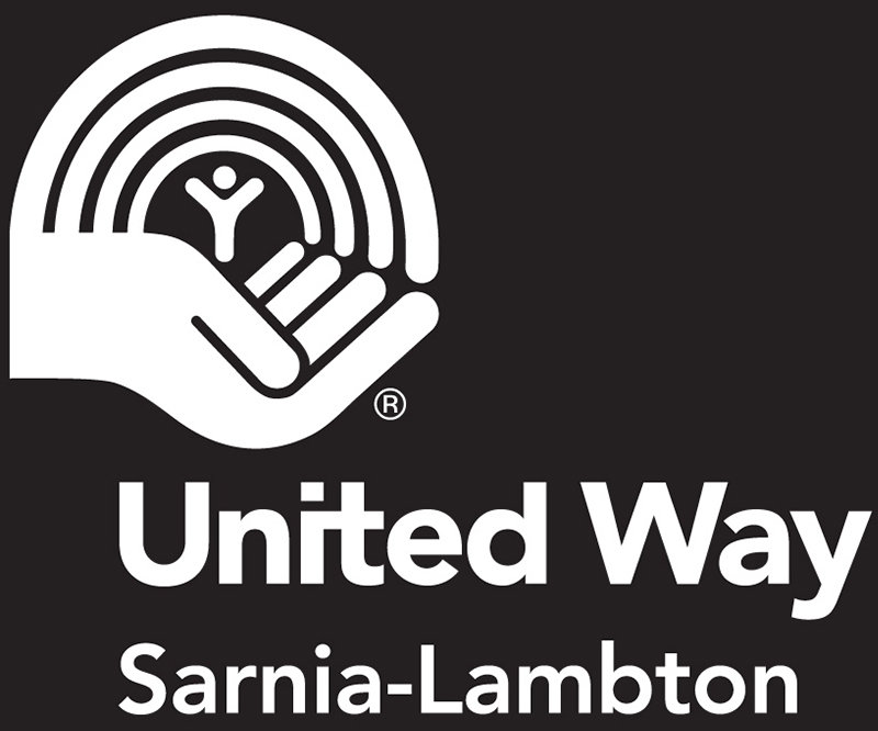 United Way logo vertical white on black