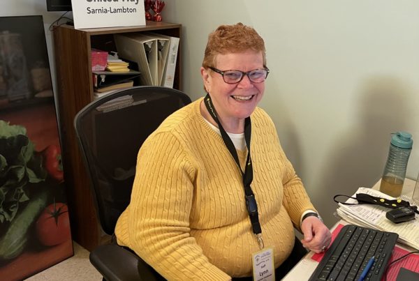 Volunteer who does taxes at the Inn of the Good Shepherd with United Way funding