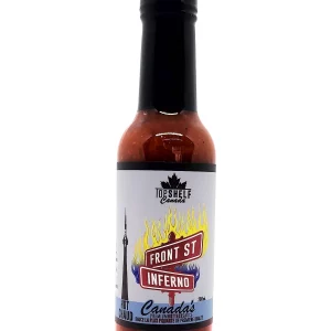 Bottle of inferno hot sauce