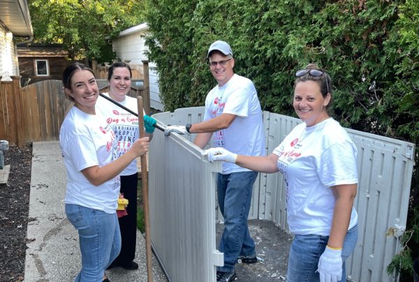 Robyn Thompson, Karissa khan, Brian Lucas and Erin DaSilva of Ineos Styrolution volunteered for the 27th Annual United Way of Sarnia-Lambton Day of Caring